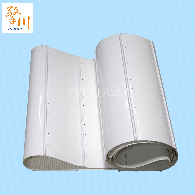 pvc<a href='http://ontimecarpet.com/shusongdai/' target='_blank'><u>輸送帶</u></a>加導條打孔食品<a href='http://ontimecarpet.com/shusongdai/' target='_blank'><u>輸送帶</u></a>主圖